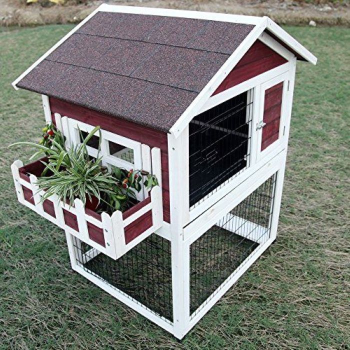 Petsfit Outdoor Rabbit Hutch with Run