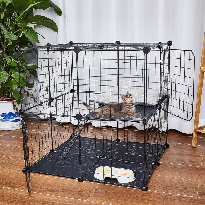  2 Tier Large Cat Cage Crate DIY Pet Playpen