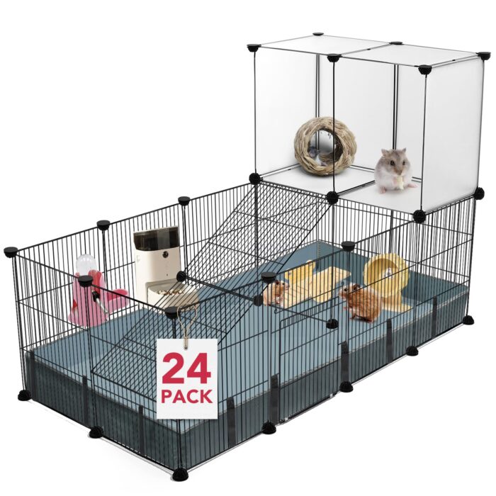 How can I configure the VISCOO 24 Panels Small Animal Playpen for indoor and outdoor use?