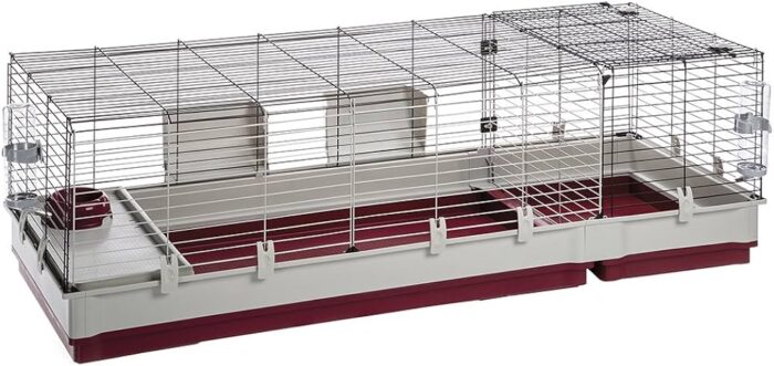 What are the dimensions of the Ferplast Krolik Extra-Large Rabbit Cage with Wire Extension?